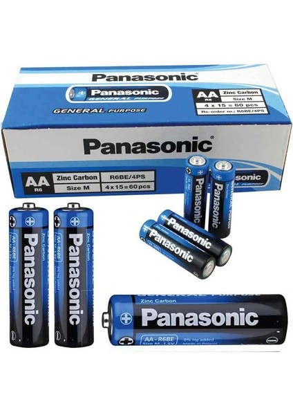 Panasonıc Manganez Aa Kalem Pil 60LI Paket Fiat (R6BE/4PS)