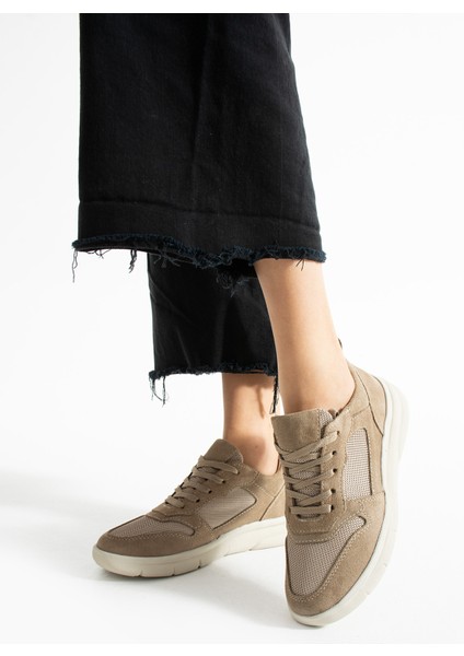 Thaes Kadın Hakiki Süet Deri Vizon Spor Ayakkabı