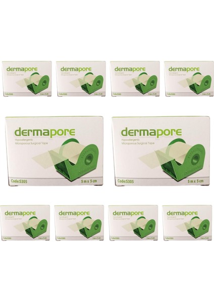 Dermapore - Kağıt Flaster Şeffaf 5 cm x 5 mt - 10 Adet