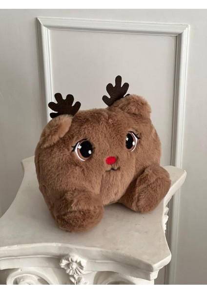 Çocuk Sevimli Geyik Oyun&uyku Arkadaşı Peluş Yastık Kahverengi 25 cm modelleri