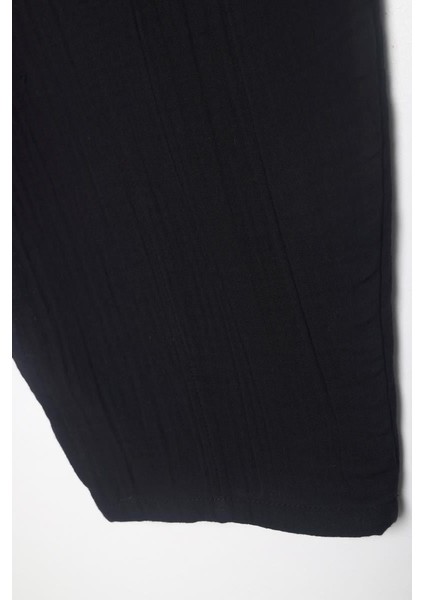 Siyah-Cepli Müslin Pantolon