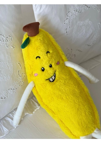 Çocuk Sevimli Muz Uyku&oyun Arkadaşı Peluş Yastık Sarı 50 cm