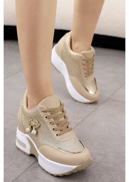 Mdl 1502 Gizli Topuklu Bağcıklı Spor Ayakkabı