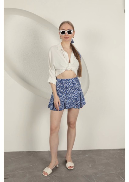 Bürümcük Papatya Desen Şort Etek-Saks fırsatları