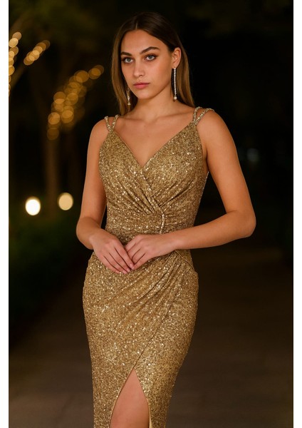 Moda Clemente Bej Abiye Elbise fırsatları