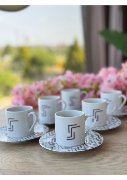 Tamina Desen1 6 Kişilik 12 Parça Kahve Fincan Takımı 90CC indirimleri