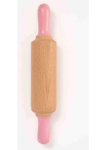 Ahşap Merdane Pastel Pembe Renkli ve Eğlenceli Oyun Hamuru Aktivitesi 1 Adet