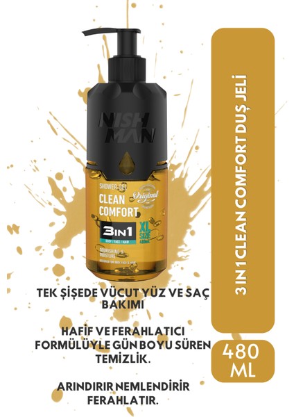 Nıshman 3ın1 Clean Comfort Duş Jeli 480 ml