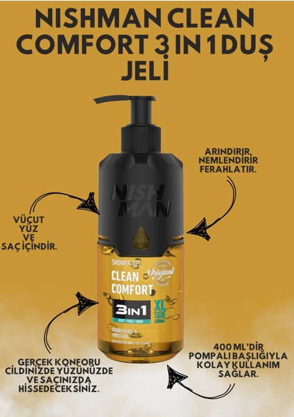 Nıshman 3ın1 Clean Comfort Duş Jeli 480 ml fiyatları