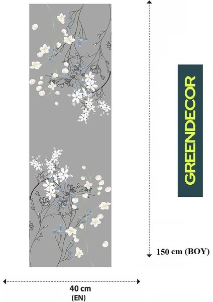 Çiçek Gri Desenli Özel Tasarım Runner Dijital Baskılı Dekoratif Masa Örtüsü Modern Ev Dekorasyonu fiyatları