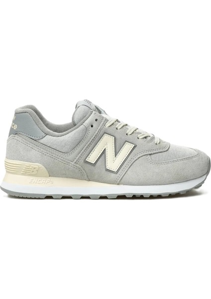574 Unisex Gray Leather Sneaker Günlük Hakiki Deri Spor Ayakkabı Gri