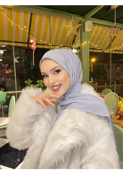Shawl Kadın Buz Gri Çıtçıtlı Hazır Şal fırsatları