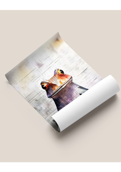 Çerçevesiz Poster Mozaik Desenli Kurbağa fiyatları