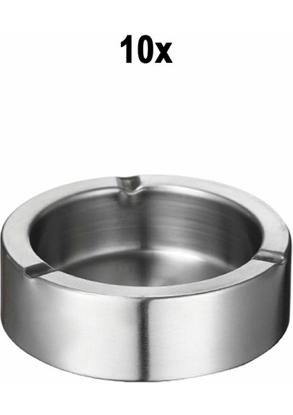 10 Adet Çelik 11 cm Kafe Restaurant Lokanta Yuvarlak Kül Tablası Küllük MT168-10