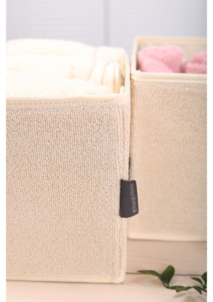 2'li Bej Havlu Kumaşlı Çekmece ve Masaüstü Düzenleyici, 20X20X20 cm indirimleri