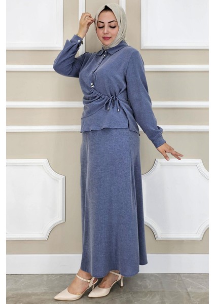 Kadın Bağlama Detaylı Etekli Tesettür Takım fiyatları