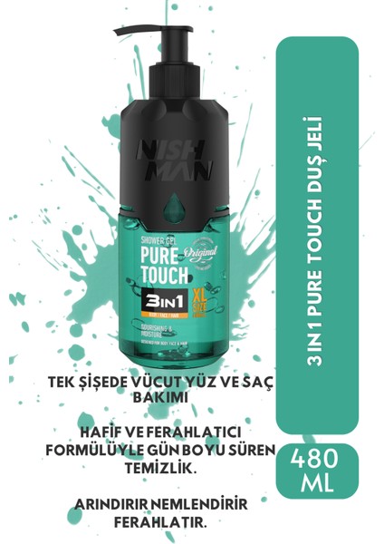 Nıshman 3ın1 Pure Touch Duş Jeli 480 ml