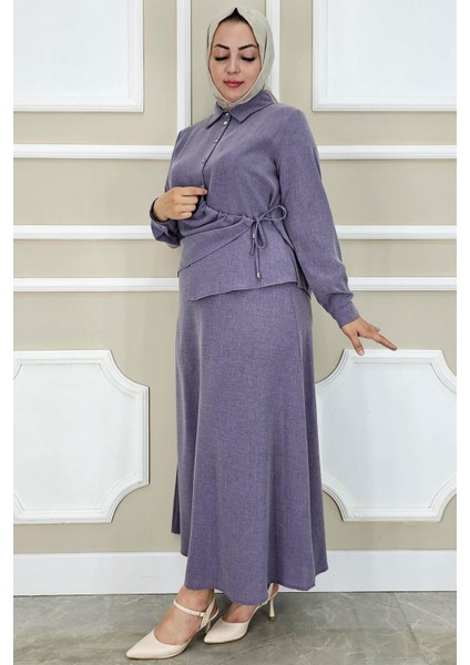 Kadın Bağlama Detaylı Etekli Tesettür Takım fiyatları