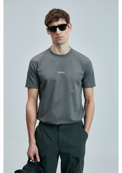 Logolu Pamuk Karışımlı Regular Fit Bisiklet Yaka T Shirt Erkek T Shirt 111020235