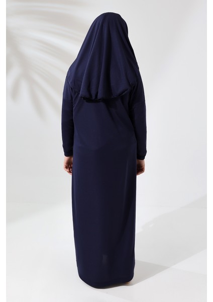 Çantalı Kız Çocuk Namaz Elbisesi, Isimli Seccade, Tesbih ve Namaz Öğreniyorum Kitabı Seti - Lacivert indirimleri