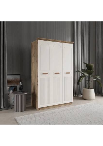 Pera 3 Kapaklı Bazalı Gardırop Tamamı Mdf