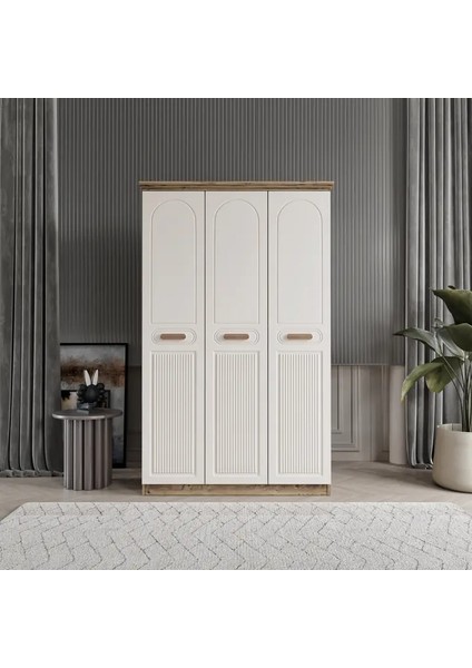 Pera 3 Kapaklı Bazalı Gardırop Tamamı Mdf