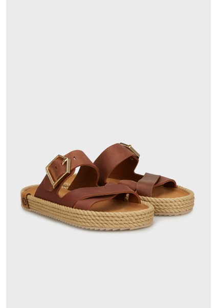 Sevilla Deri Logolu Çapraz Bantlı Tokalı Terlik Bayan Terlik SEV12 fiyatları