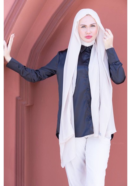 Shawl Kadın Krem Boneli Şal modelleri