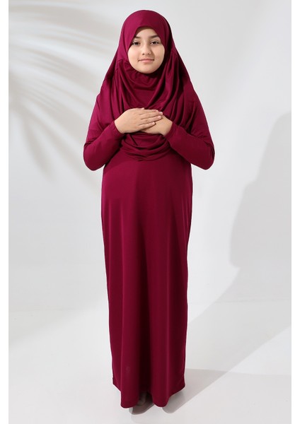 Çantalı Kız Çocuk Namaz Elbisesi, Isimli Seccade, Tesbih ve Namaz Öğreniyorum Kitabı Seti - Fuşya fırsatları