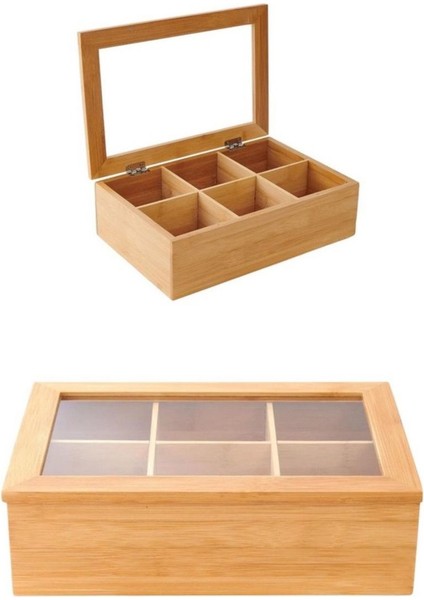 Altı Bölmeli Doğal Ahşap Düzenleyici, Takı ve Makyaj İçin Şık ve Fonksiyonel Tasarım indirimleri