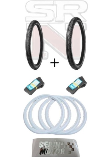 Ser!n Motor Cg Çita 17 - 18 Ince Iç Dış Lastik+Yanak Seti-Ön Servis 50/100/17 Arka An-Las 50/100/18