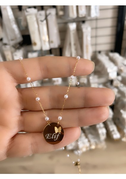 Çelik Kişiye Özel Incili Isimli Kolye Özel Tasarım Kolye fiyatları