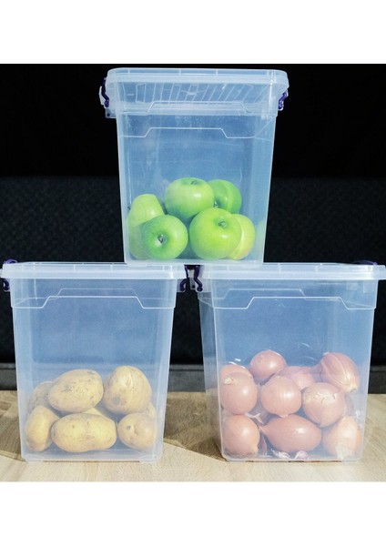 11L Şeffaf Dikey Kapaklı Derin Saklama Kutusu, Düzenleyici ve Depolama Çözümü