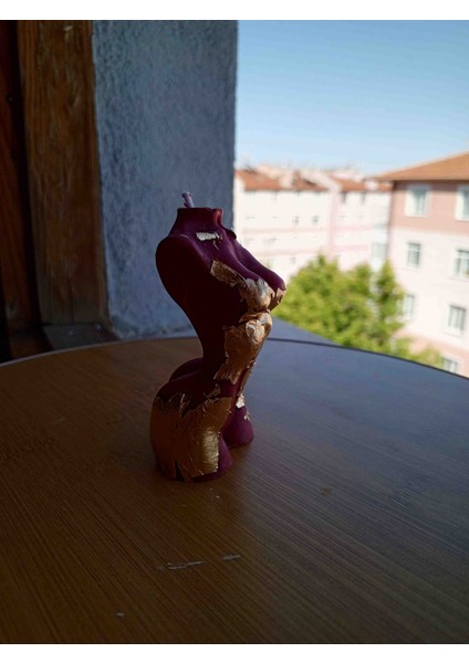 Bordo Kadın Vücudu Mum – Altın Varak Detaylı Dekoratif Obje indirimleri