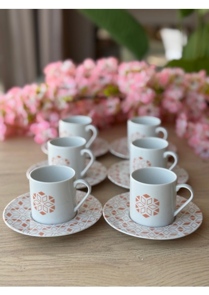 Tamina Desen3 6 Kişilik 12 Parça Kahve Fincan Takımı 90CC fırsatları