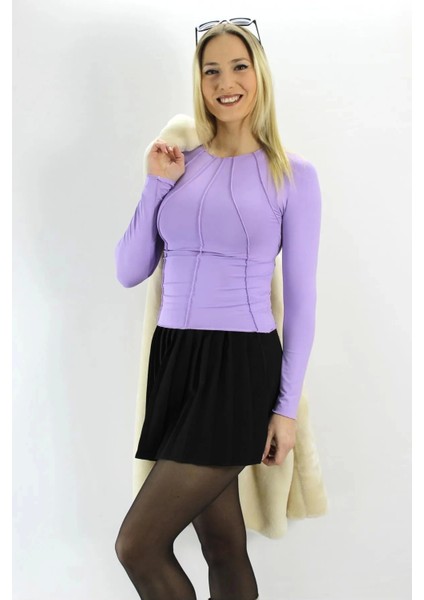 Parçalı Micro Body Lila - 1530.70