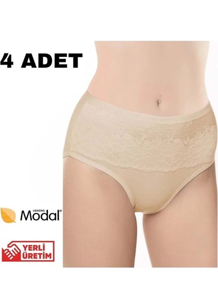 4 Adet 0193 Yüksek Bel Toparlayıcı Kadın Külot