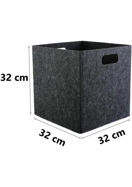 Gri Çok Amaçlı Keçe Kutu Seti, Dolap Içi Düzenleyici, 3'lü, 32X32X32 cm fırsatları