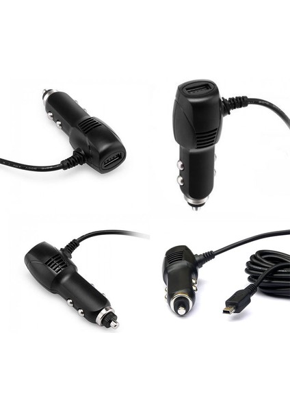 5V 2A Araç Navigasyon Şarj Adaptörü 5 Pin Mini USB + USB Şarj Cihazı 3m