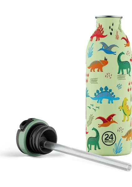 Kids Bottle Jurassic Friends Pipetli Paslanmaz Çelik Çocuk Su Matarası 500 ml fırsatları