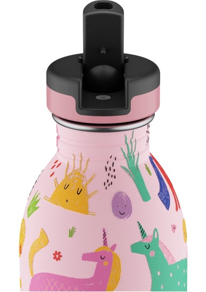 Kids Bottle Magic Friends Pipetli Paslanmaz Çelik Çocuk Su Matarası 500 ml modelleri