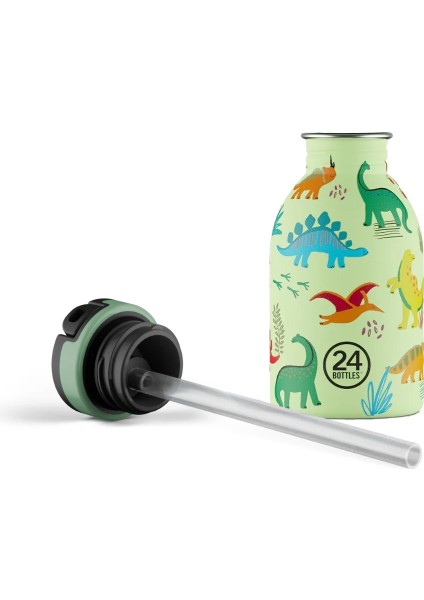 Kids Bottle Jurassic Friends Pipetli Paslanmaz Çelik Çocuk Su Matarası 250 ml fırsatları