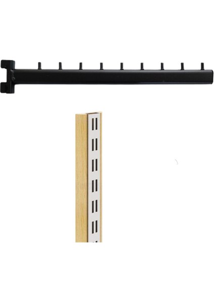 2 Adet Siyah Konik Düz Baston ve Elbise Askısı Seti modelleri