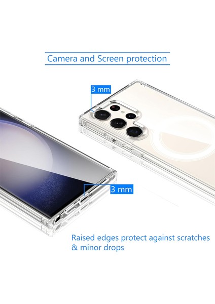 Samsung Galaxy S22 Ultra Uyumlu Köşe Korumalı Darbe Emici Sert Sararmaz Şeffaf Magsafe Kılıf fırsatları