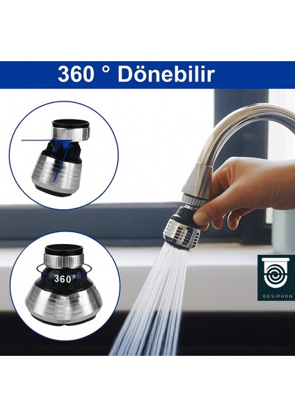 Krom 2 Fonksiyonlu Mutfak Lavabo Başlığı 360° Döner Su Tasarruflu Musluk Ucu Aparatı fiyatları