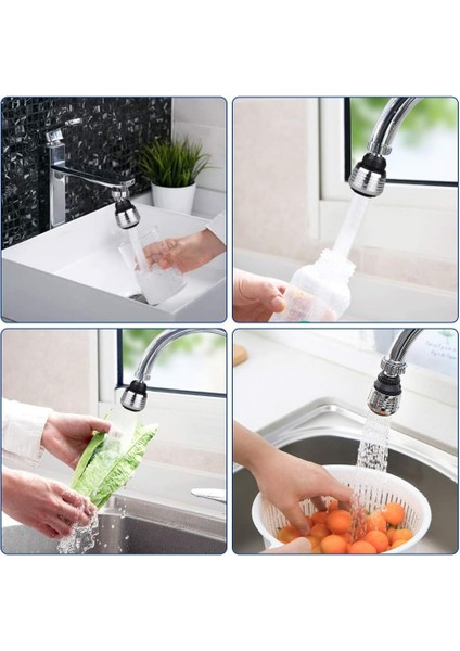 Krom 2 Fonksiyonlu Mutfak Lavabo Başlığı 360° Döner Su Tasarruflu Musluk Ucu Aparatı fırsatları