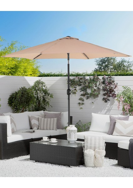 Varese 270 cm Metal Ayaklı Bahçe Şemsiyesi, 360° Döner, Ayarlanabilir fırsatları