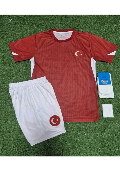 Türkiye Euro 2024 Arda Güler 8 Numara Çocuk 3'lü Set Hediyeli Kırmızı Milli Takım Forması
