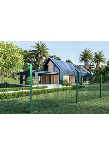 Pvc Kaplı Puntalı Yeşil Tel 12X12 Gözaralıklı 0,9 mm Kalınlık-Kafes Teli Kümes ve Bahçe Teli Yükseklik 100 cm 1 Top (25 Metre)