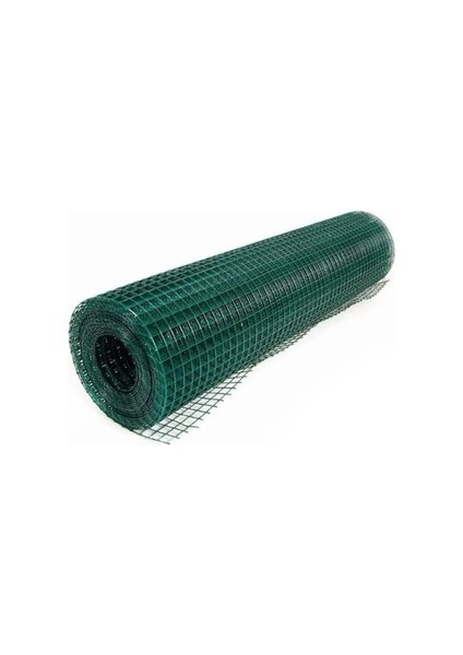 Pvc Kaplı Puntalı Yeşil Tel 12X12 Gözaralıklı 0,9 mm Kalınlık-Kafes Teli Kümes ve Bahçe Teli Yükseklik 100 cm 1 Top (25 Metre)